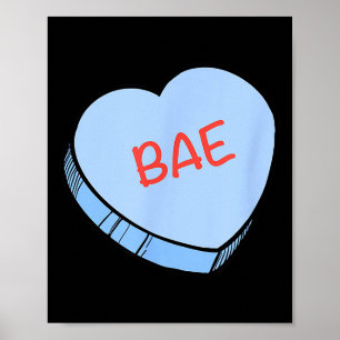 Poster Cœurs de conversation «bae» pour la Saint-Valentin