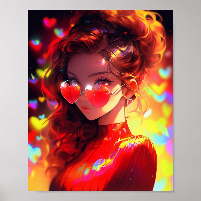 Poster Coeurs de fille Anime (Devant)