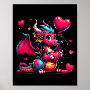 Poster Cœurs de la Saint-Valentin Dragon Animaux Hommes F