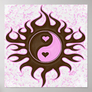 Poster Coeurs de Yin Yang