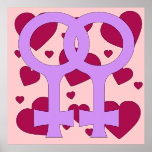 Poster Coeurs lesbiens de mariage