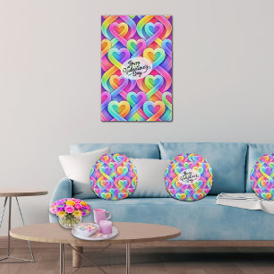 Poster Cœurs modernes colorés motif Saint-Valentin