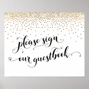 Poster Coeurs & Or S'il vous plaît signer notre Guestbook