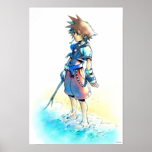 Poster Coeurs royaux | Aquarelle Sora On Beach (Devant)