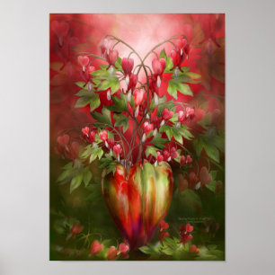 Poster Coeurs saignants dans le vase du coeur Poster/Impr