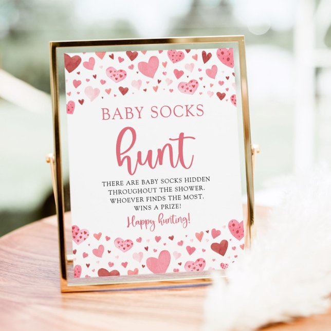 Poster Coeurs Valentine Baby Chaussettes Chasse Baby show (Créateur téléchargé)