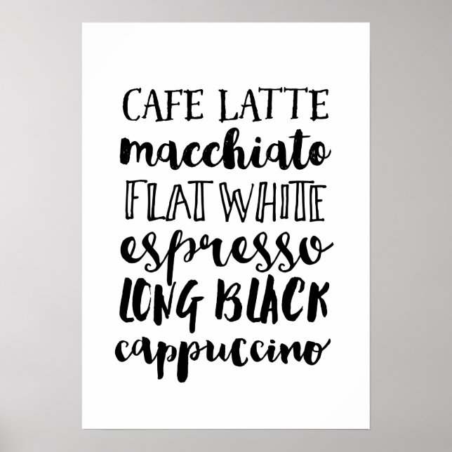 Poster Coffe Lover en noir et blanc typographie (Devant)