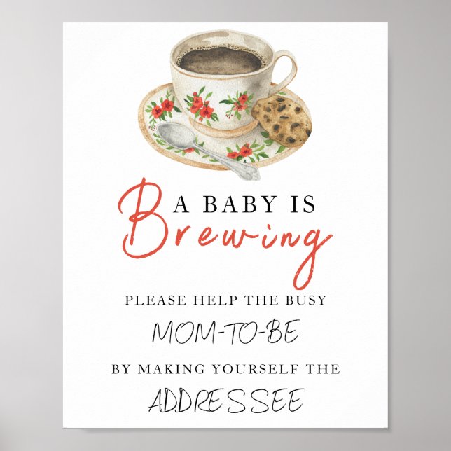 Poster Coffee baby shower - Help the Busy Mom-to-Be  (Devant)