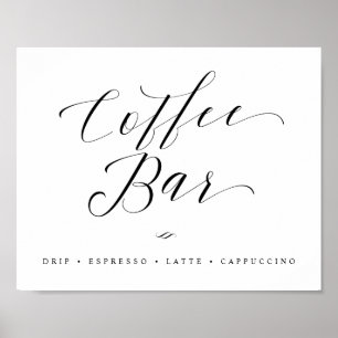 Poster Coffee Bar Fête des mariées chic ou panneau Mariag
