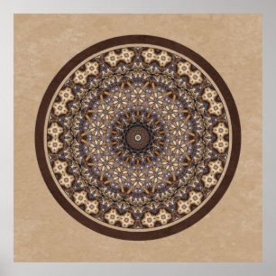 Poster Coffee Colors Abstract Mandala