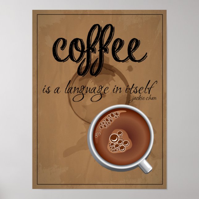 Poster coffee is a language in itself (Devant)