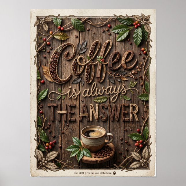 Poster coffee is always the answer (Devant)
