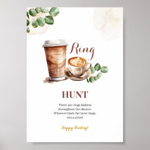 Poster Coffee Love est brasser Ring Chasse Jeu Signe