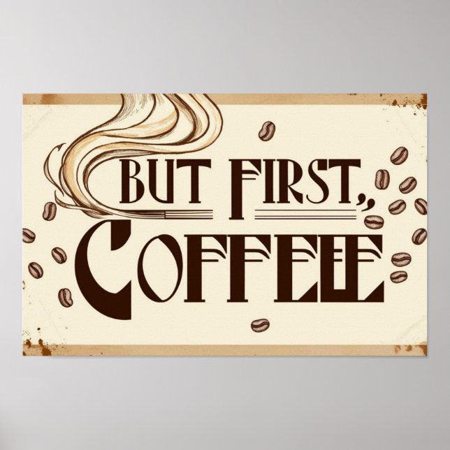 Poster Coffee Lover Citation à vapeur tourbillons à vapeu (Devant)