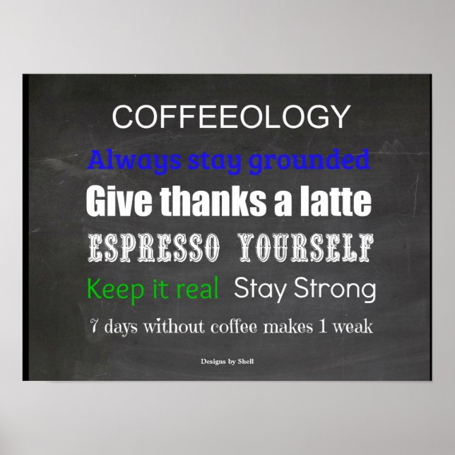 Poster Cofféologie Citations de café pour vivre par (Devant)