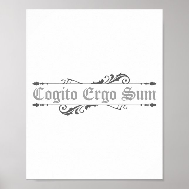 Poster Cogito Ergo Sum Je Pense Donc Je Suis Philosophie (Devant)