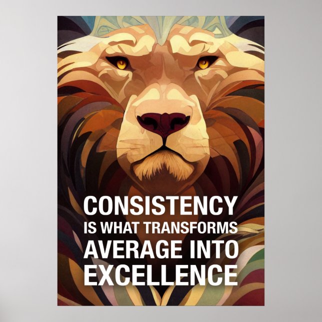 Poster Cohérence Lion Motivational Citations (Devant)