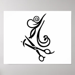 Poster Coiffeur de ciseaux de cheveux