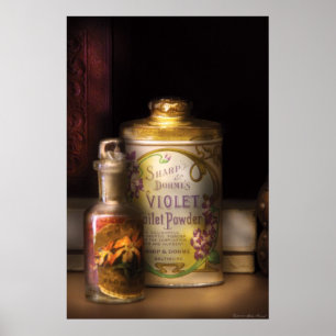 Poster Coiffeur - dièse et poudre de toilette violette d