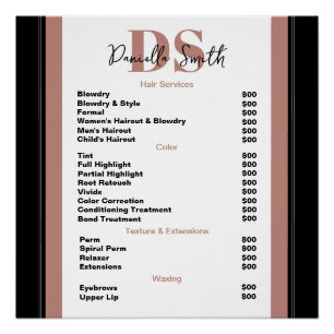 Poster Coiffeur minimaliste moderne 
