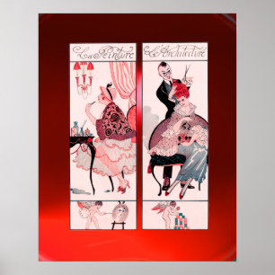 POSTER COIFFEUR, SALON DE BEAUTÉ DE MODE ARTISTE DE MAQUI