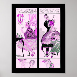 POSTER COIFFEUR ,SALON DE BEAUTÉ DE MODE ARTISTE DE MAQUI