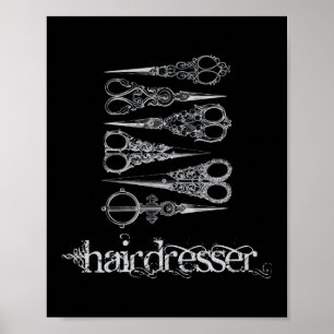 Poster Coiffeur vintage Ciseaux classiques