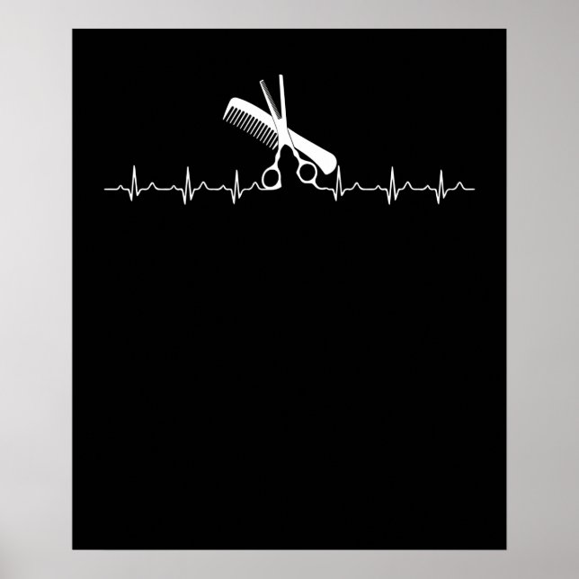 Poster Coiffeurs Heartbeat Love Coiffeur (Devant)