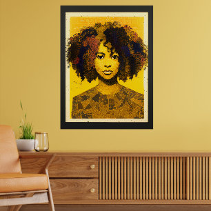 Poster Coiffeuse Africaine Américaine Collage