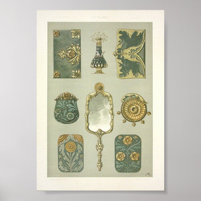Poster Coiffeuse de seder en anton Art nouveau (Devant)