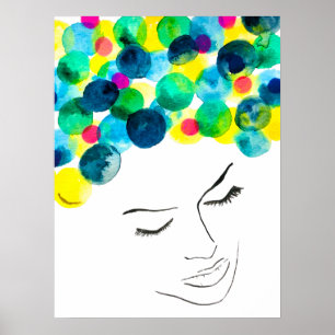 Poster Coiffure de bulle psychédélique