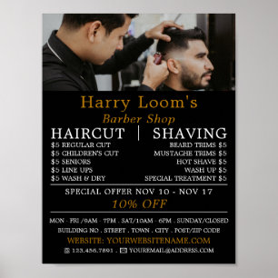 Poster Coiffure élégante, Barbiers Hommes Publicité