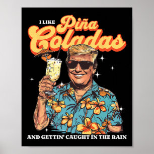Poster Coladas Donald Trump Vacances d'été Hawaii Beach