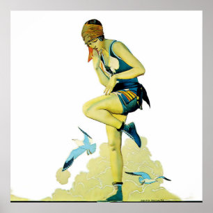 Poster Coles Phillips ‘Jeune fille qui s'efface’ « Un ba