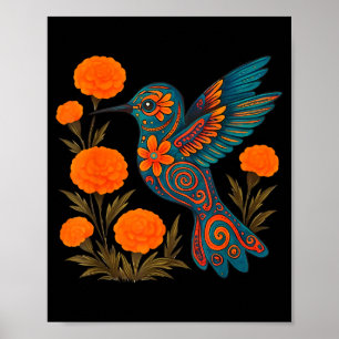 Poster Colibri Alebrije Fleur Art Populaire Mexicain Oise