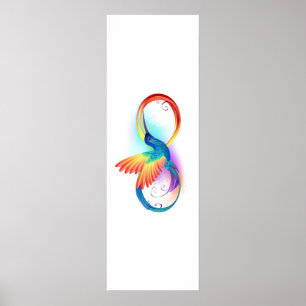 Poster Colibri arc-en-ciel avec symbole Infinity