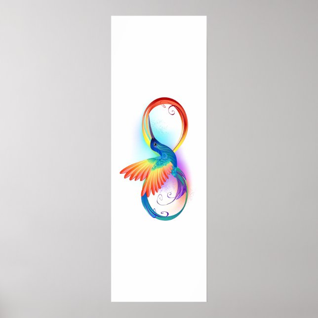 Poster Colibri arc-en-ciel avec symbole Infinity (Devant)