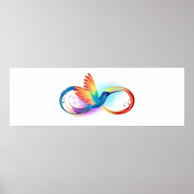 Poster Colibri arc-en-ciel avec symbole Infinity (Devant)
