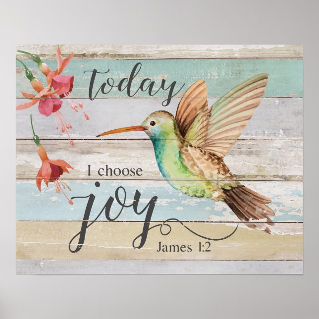 Poster Colibri aujourd'hui je choisis Joy Cadeaux de chau (Devant)