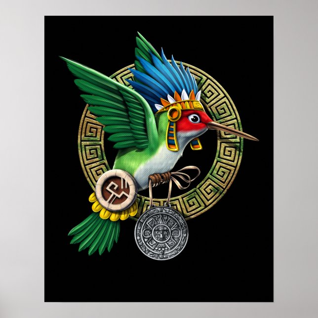 Poster Colibri aztèque (Devant)