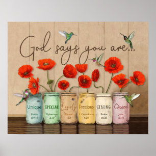 Poster Colibri et Populations Dieu dit que vous êtes