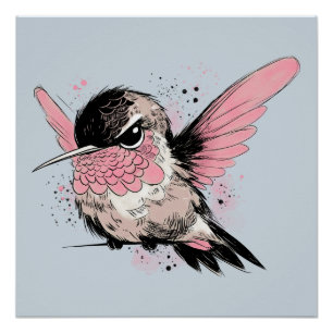 Poster Colibri grincheux