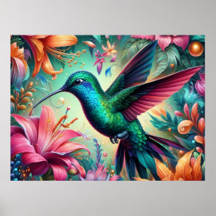 Poster Colibri sarcelle