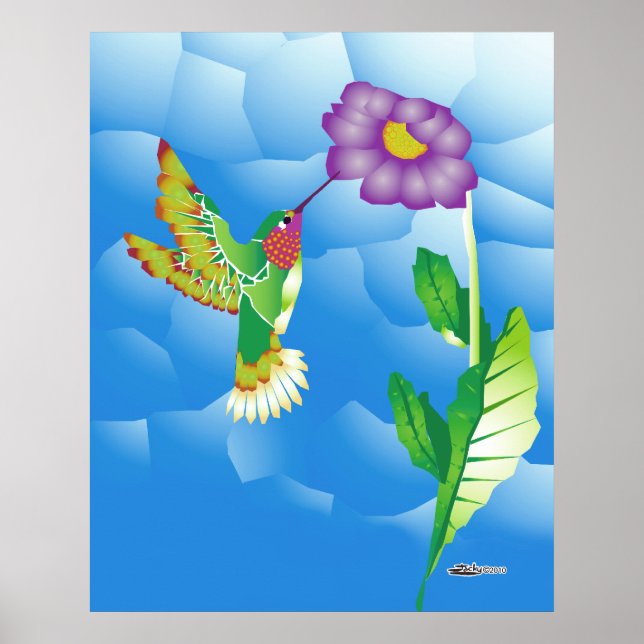 Poster Colibri : Stylisé (Devant)