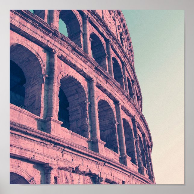 Poster Colisée à Rome. Romain monumental à 3 étages (Devant)