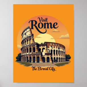 Poster Colisée Rome Conception Vintage