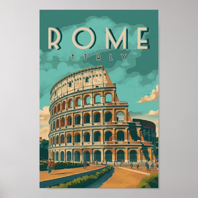 Poster Colisée vintage de Rome (Devant)
