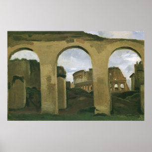 Poster Colisée vu à travers les arcades à Rome, Italie