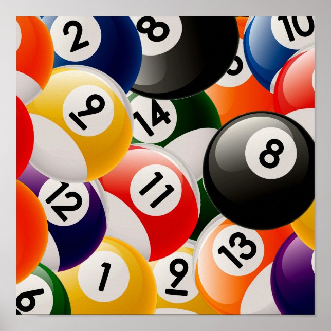 Poster Collage Billiard Balls (Devant)