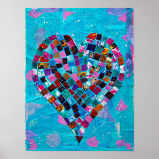 Poster Collage cardiaque en mosaïque
